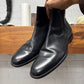 Saint Laurent Black Calfskin Leather ‘Wyatt’ Ankle Boot