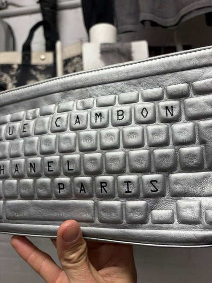 SS2017 Chanel ‘Data Center’ Silver Keyboard Clutch