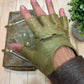 Alexander Mqueen ‘Faithful’ Tarnished Green Leather Clutch