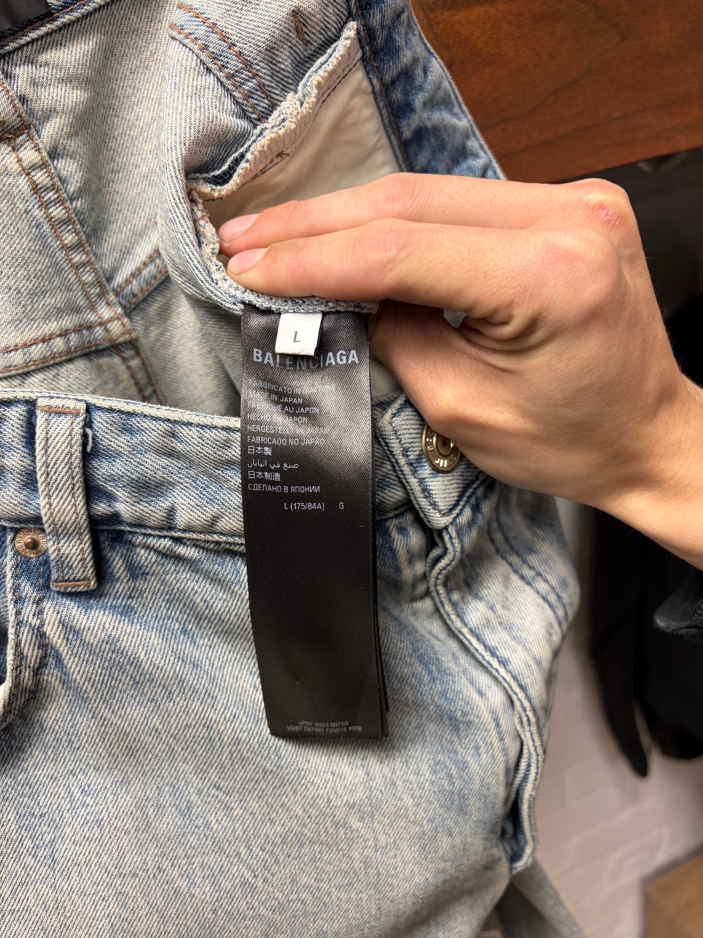 SS2024 Balenciaga ‘Outline’ Washed Blue Baggy Denim