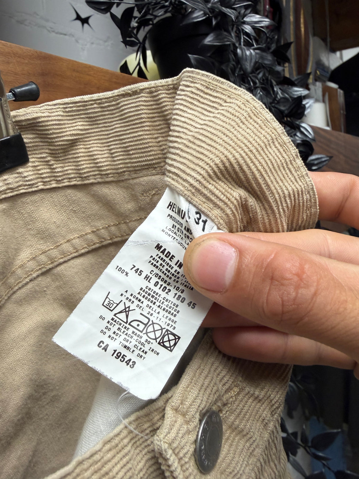 Vintage Helmut Lang ‘Painter’ Brown Corduroy Bootcut Denim