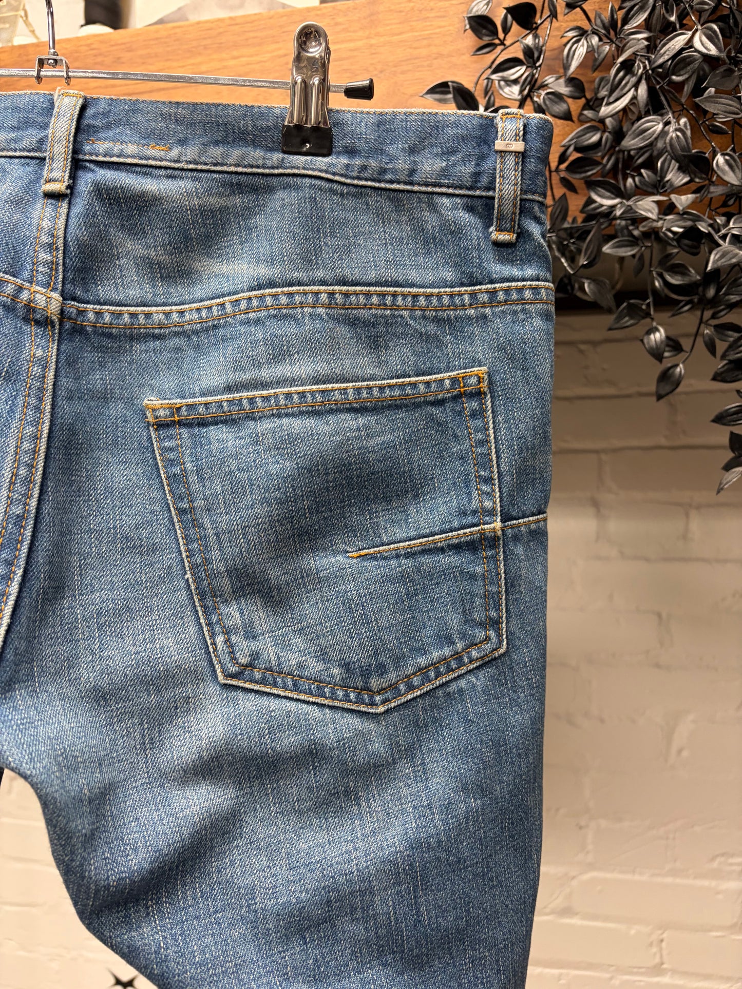 Dior Homme ‘Clawmark’ Washed Blue Skinny Jeans