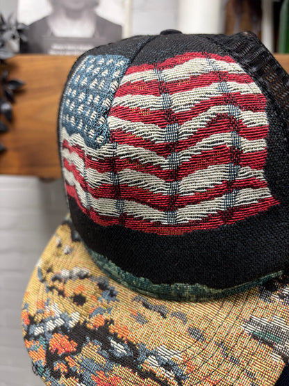 SS2016 Saint Laurent by Hedi Slimane ‘Moon Landing’ American Flag Trucker Hat