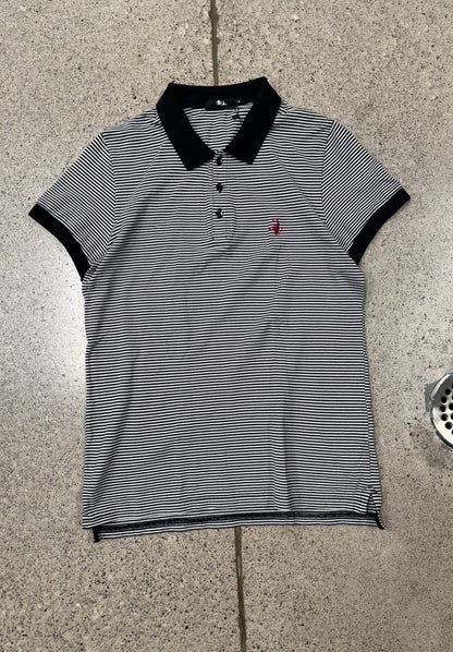 Hysteric Glamour Black/White Striped ‘Scorpion’ Embroidered Polo