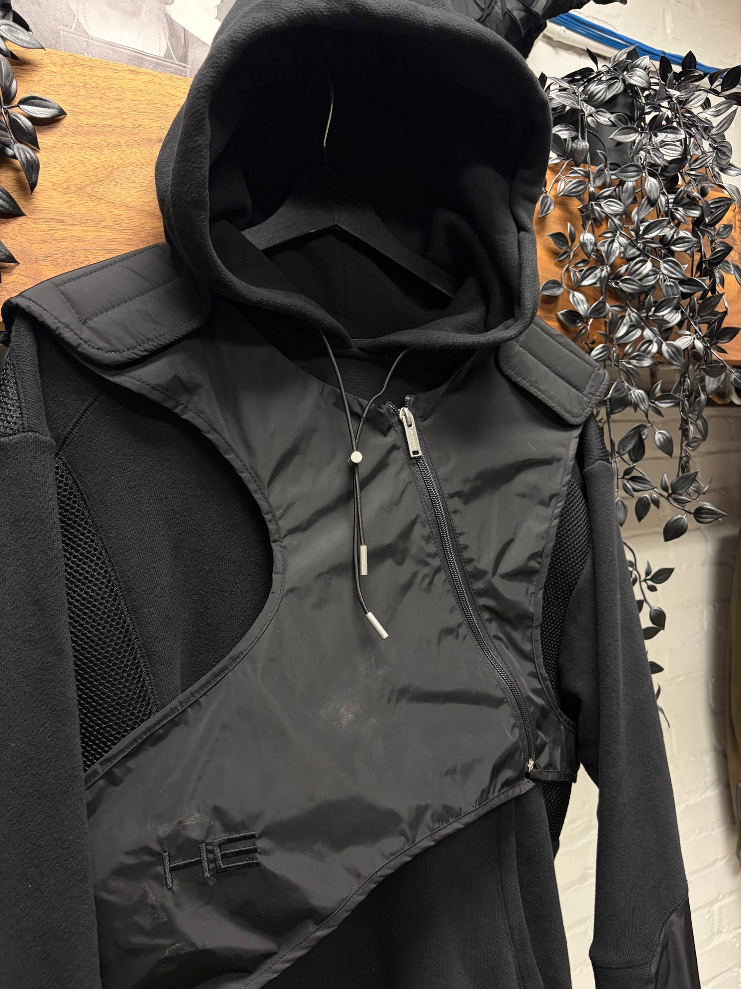 Heliot Emil Black ‘Vest Layered’ Tactical Two Piece Hoodie