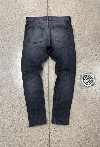 Saint Laurent ‘D01’ Distressed Black Skinny Jeans