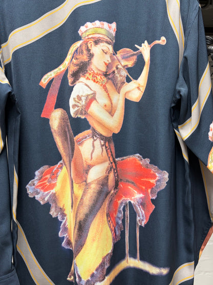 AW2001 Yohji Yamamoto Pour Homme ‘Pin-Up Girl’ Violinist Zip-Up Collared Shirt