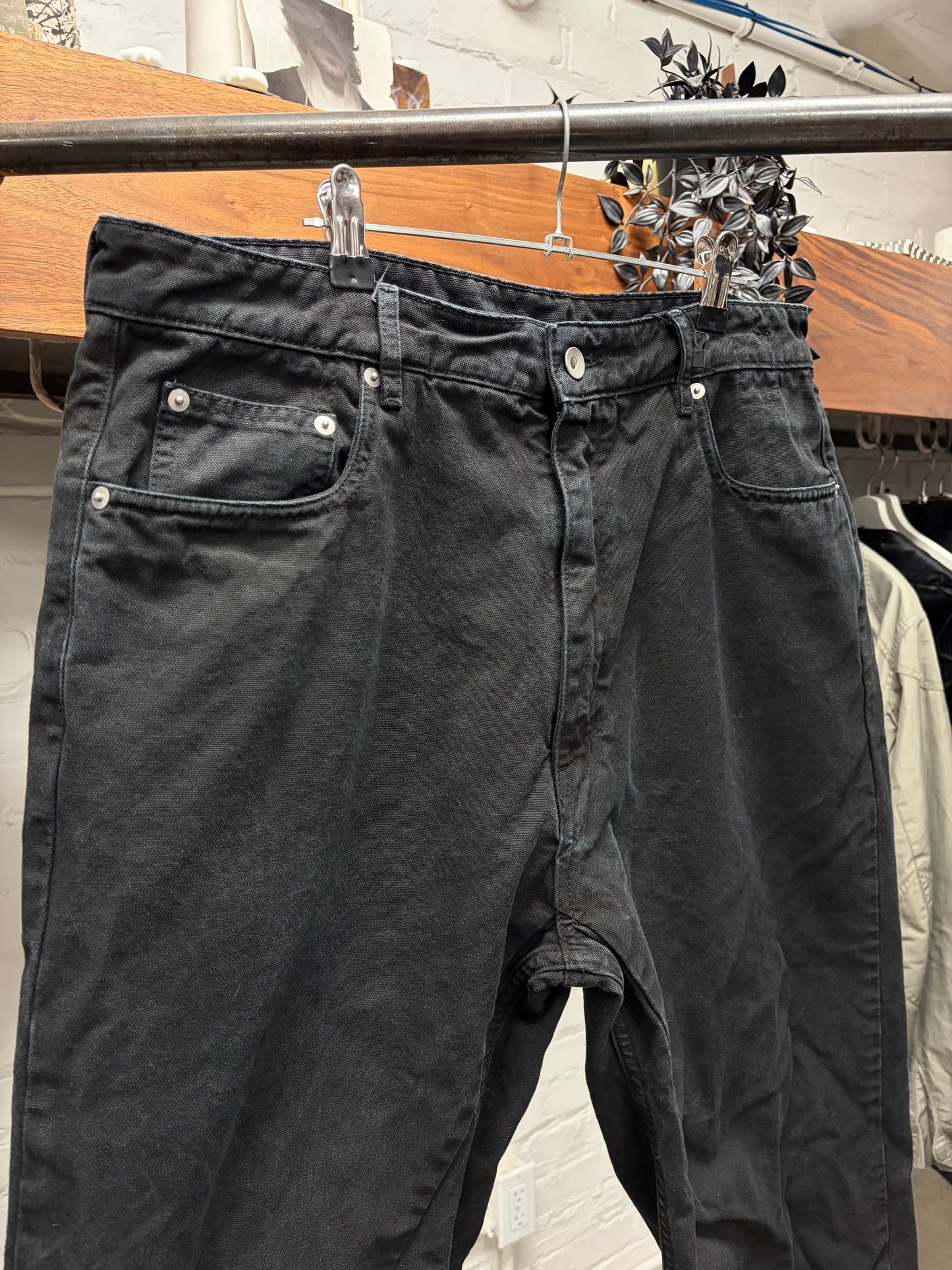 Rick Owens DRKSHDW ‘Geth’ Black Heavyweight Straight Cut Jeans