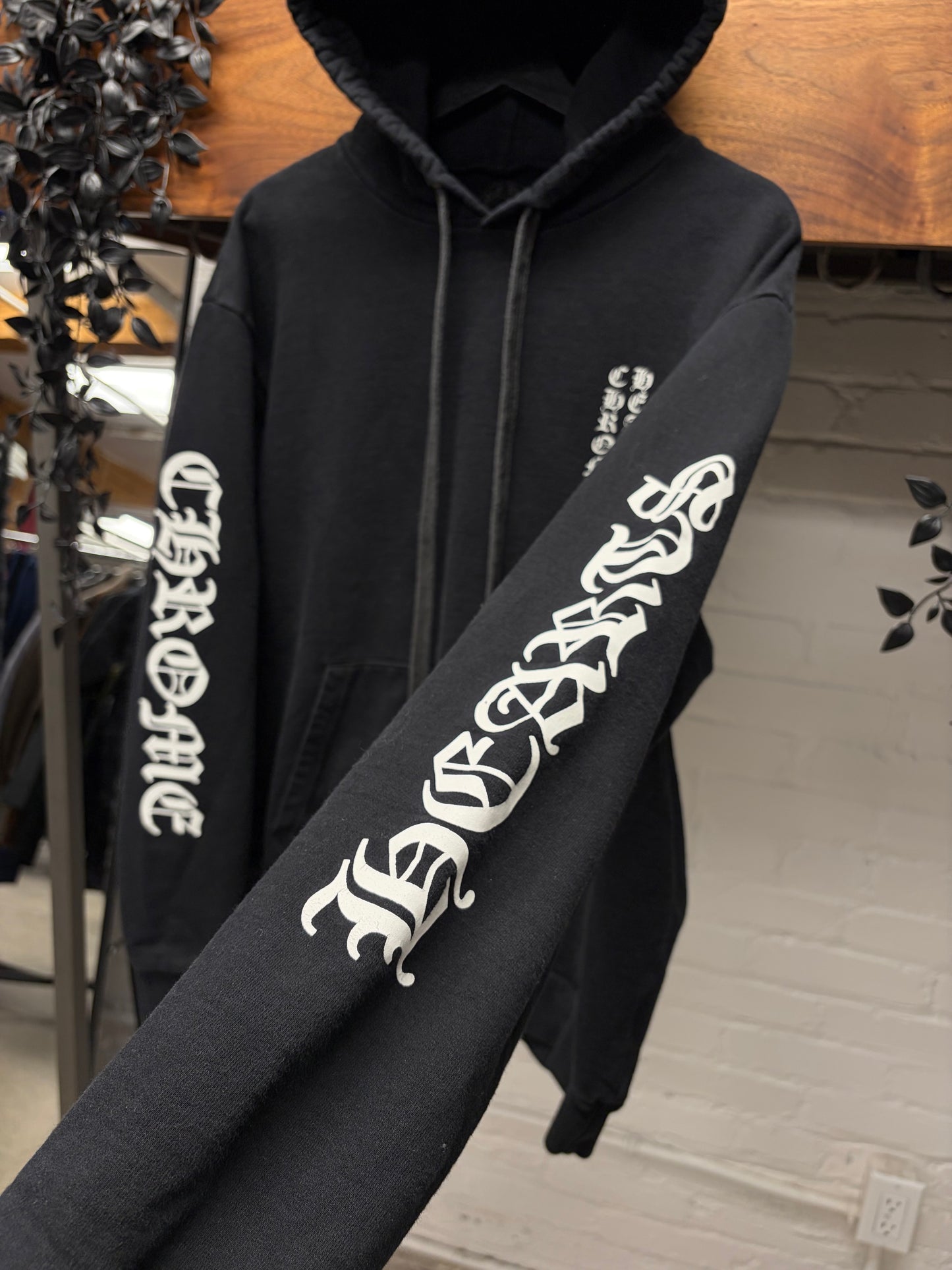 Chrome Hearts ‘Script Logo’ Fuck You Hood Black Drawstring Hoodie