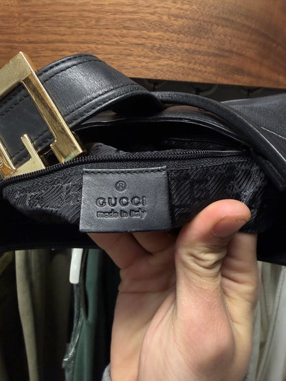 Vintage Gucci G-Buckle ‘Jackie’ Mini Black/Gold Hardware Shoulder Bag