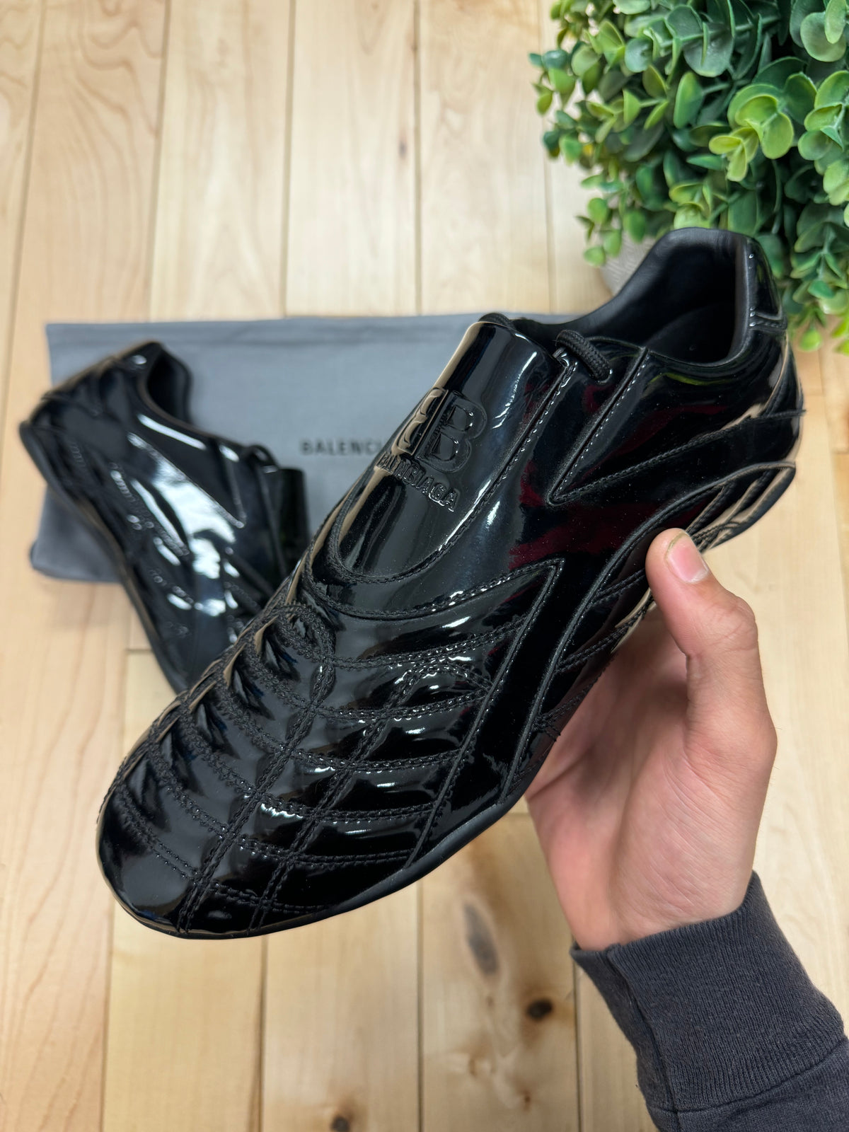 Balenciaga Zen Black Patent Leather Soccer Sneakers – Alex Maxamenko