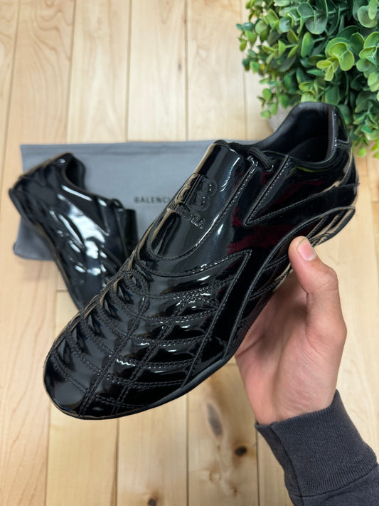 Balenciaga Zen Black Patent Leather Soccer Sneakers