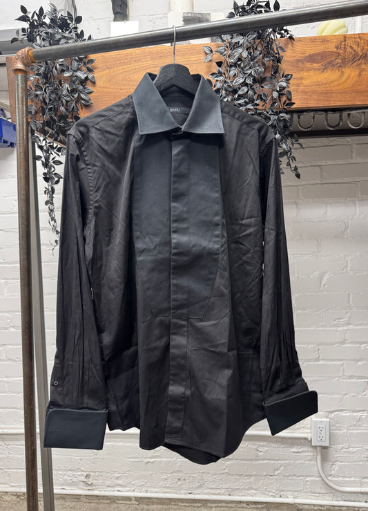 2000s Gucci Pleated Sleeve ‘Snakeskin’ Accent Shirt