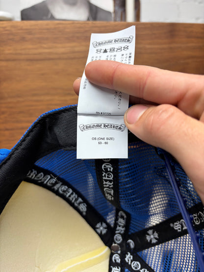 Chrome Hearts ‘Eyechart’ Blue/White Mesh Trucker Hat