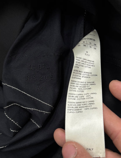 SS2019 Rick Owens ‘Babel’ Lacquered Black Waxed Cotton Work Jacket