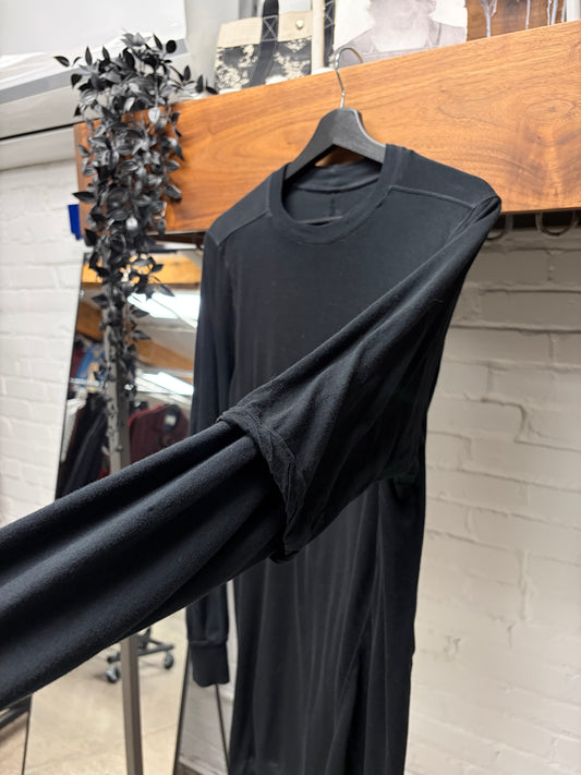 Rick Owens ‘Hustler’ Layered Black Long Sleeve Shirt