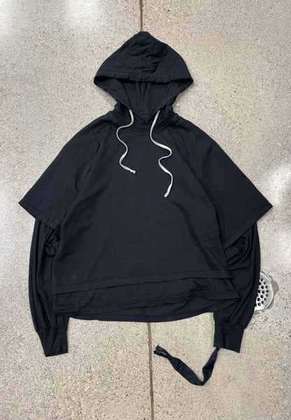 Rick Owens ‘Hustler’ Black Double Layered Hoodie