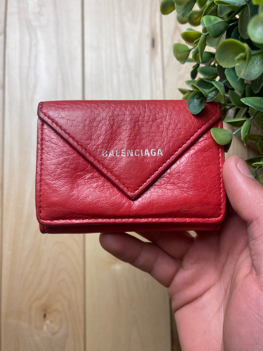 Balenciaga ‘Papier’ Trifold Mini Leather Compact Wallet