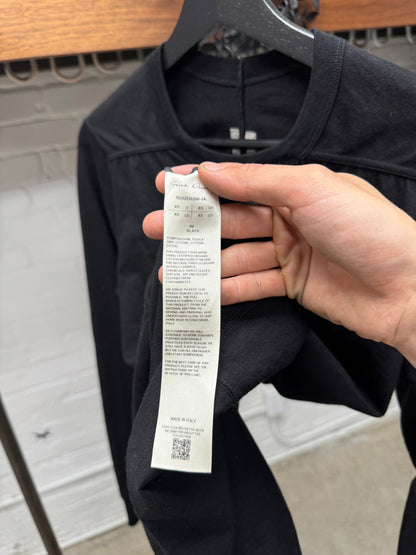 AW2024 Rick Owens ‘Porterville’ Black Cotton Long Sleeve