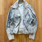 2000s Jil Sander Raw White Calfskin Leather Biker Jacket