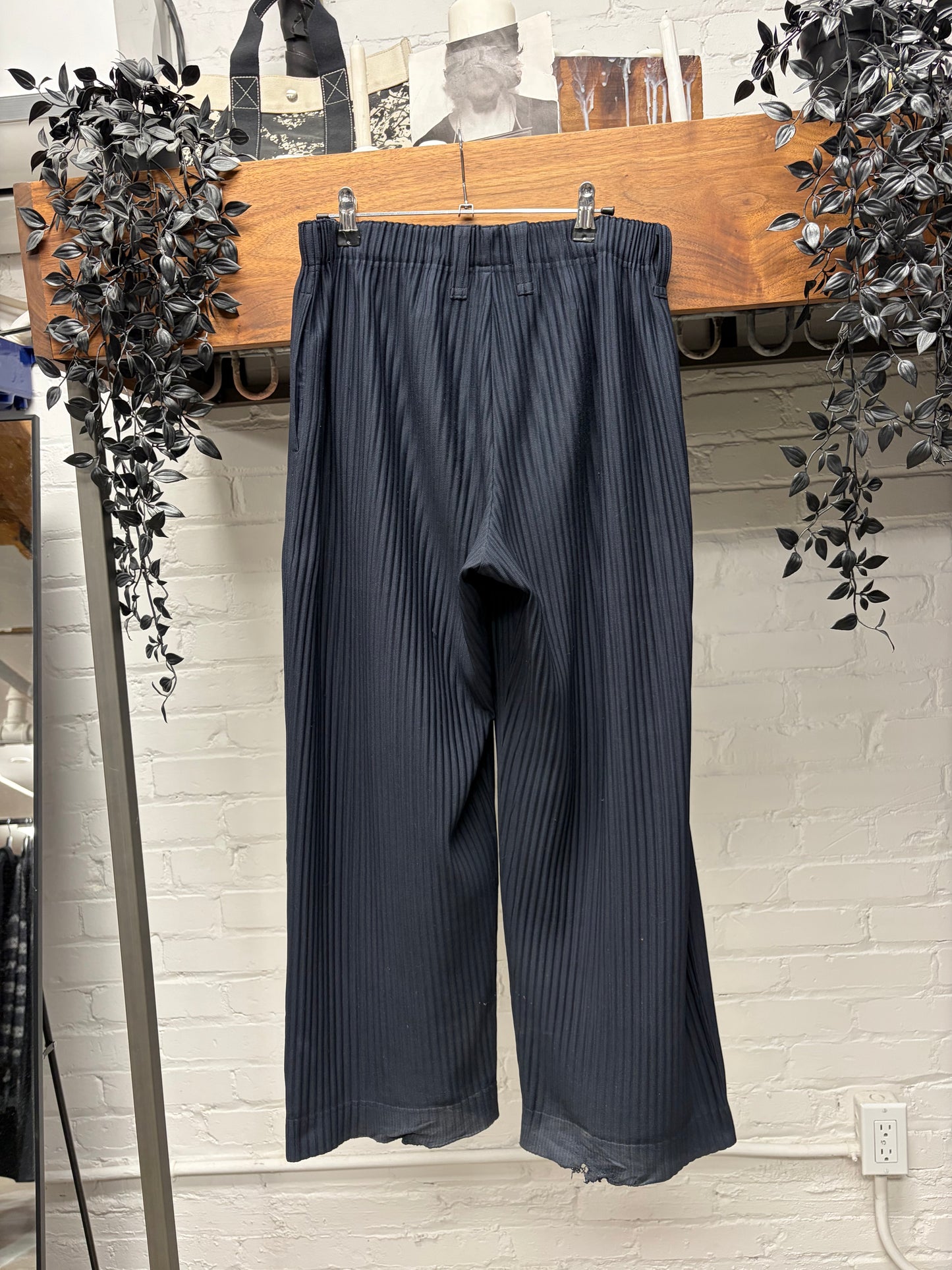 Issey Miyake Homme Plisse Pleated Wide Leg Trousers