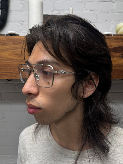 Chrome Hearts ‘Magnum II’ Silver Aviator Frame Glasses