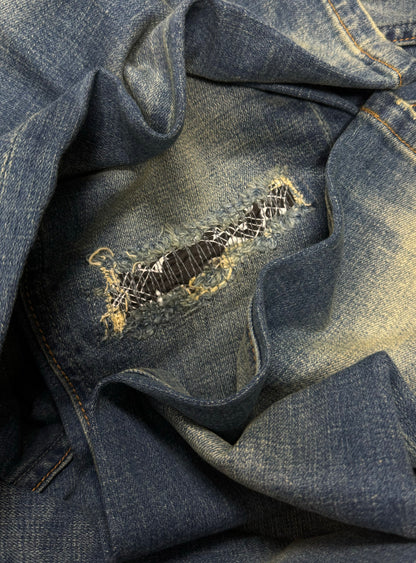 Number (N)ine Washed Blue Distressed Denim