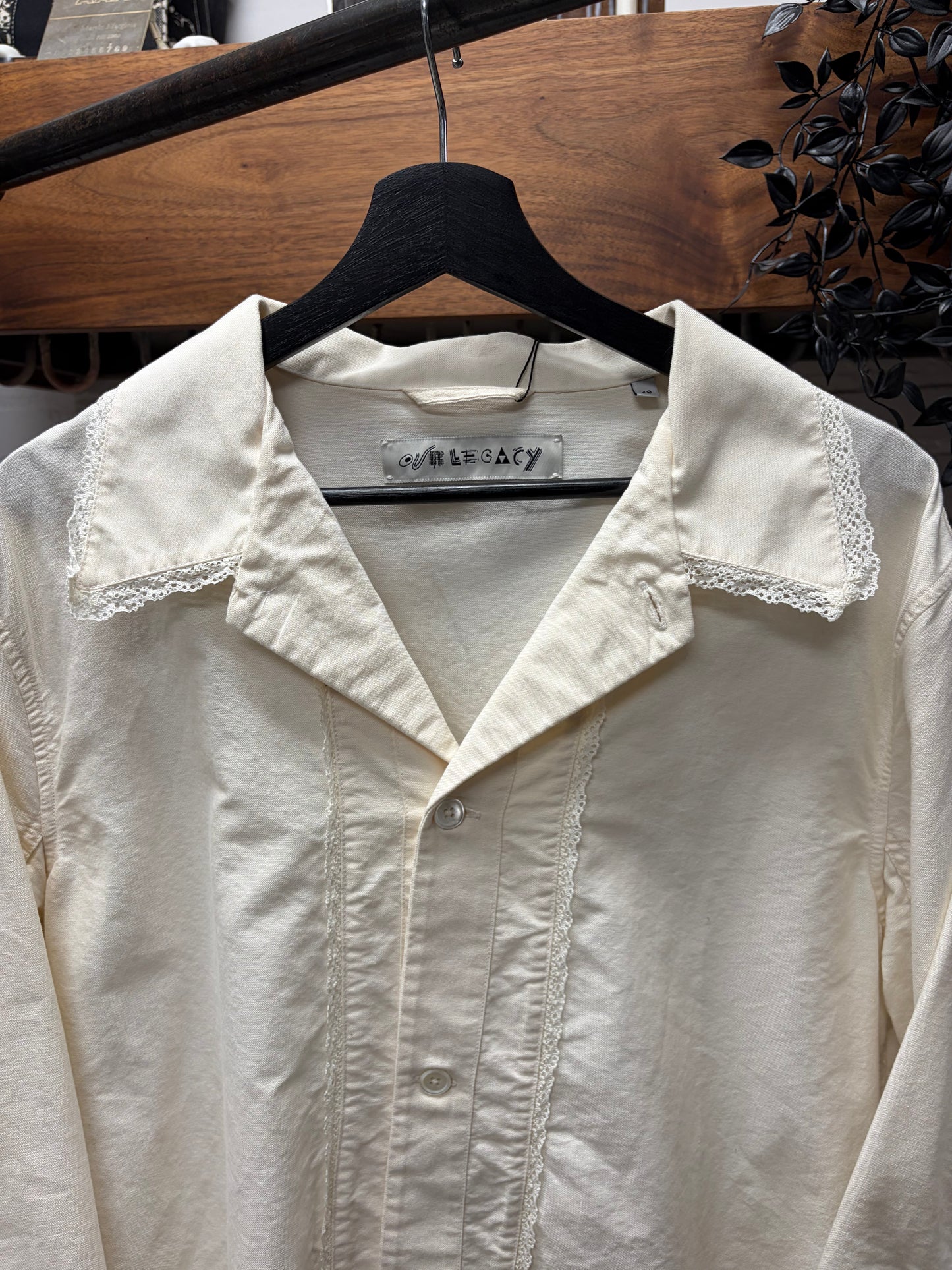 Our Legacy ‘Lace Trim’ Collared Button Up Shirt