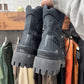 Balenciaga Black Distressed Canvas ‘Strike’ Combat Boots