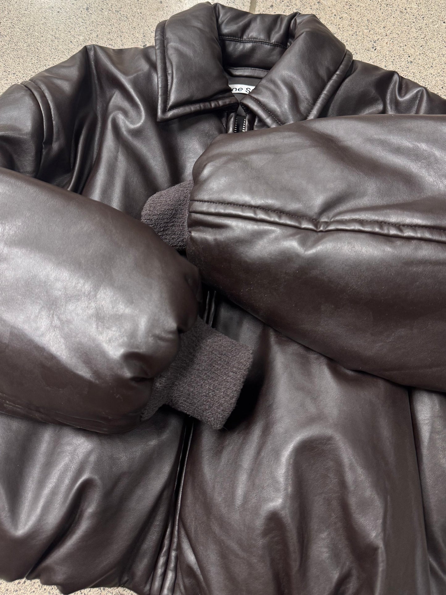 Acne Studios ‘Coated’ Brown Cropped Bomber Jacket