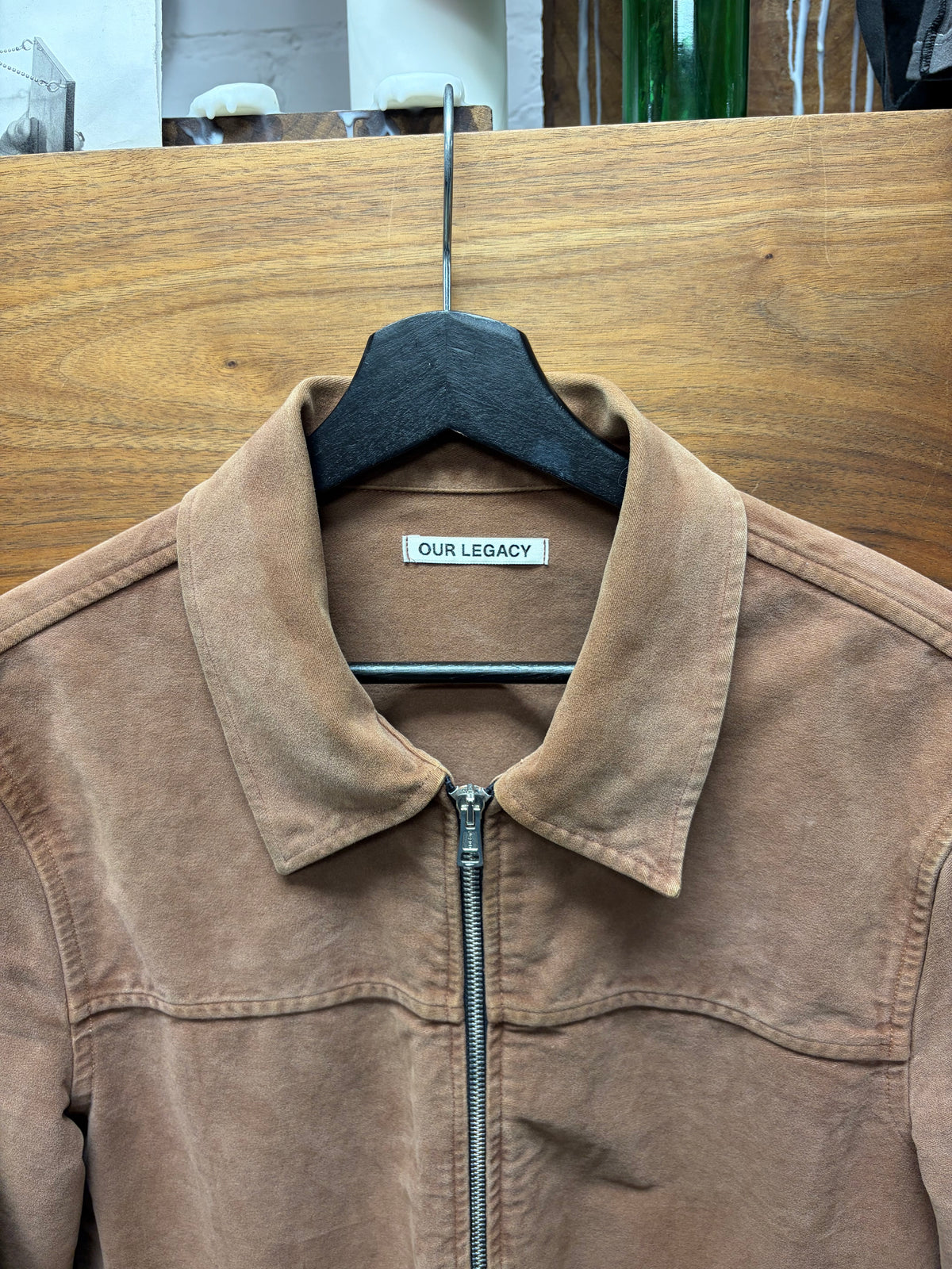 Our Legacy Bleached Vintage Moleskin Zip-Up Work Jacket