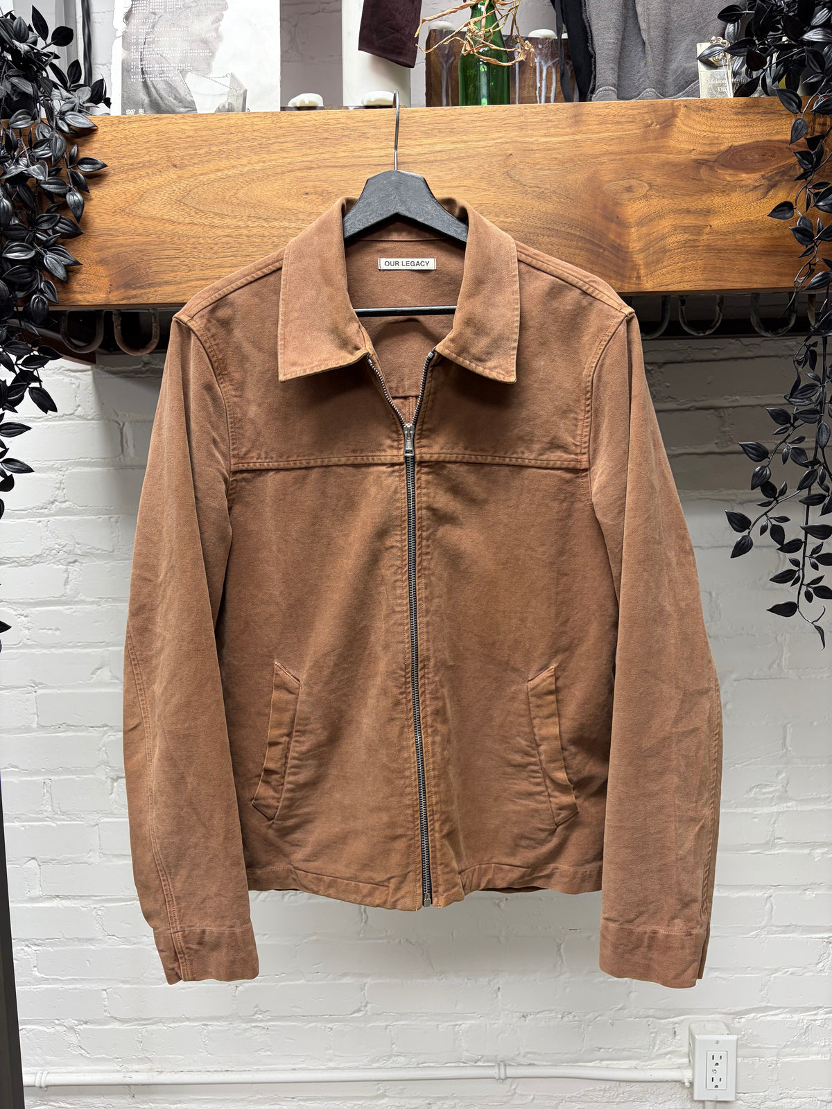 Our Legacy Bleached Vintage Moleskin Zip-Up Work Jacket