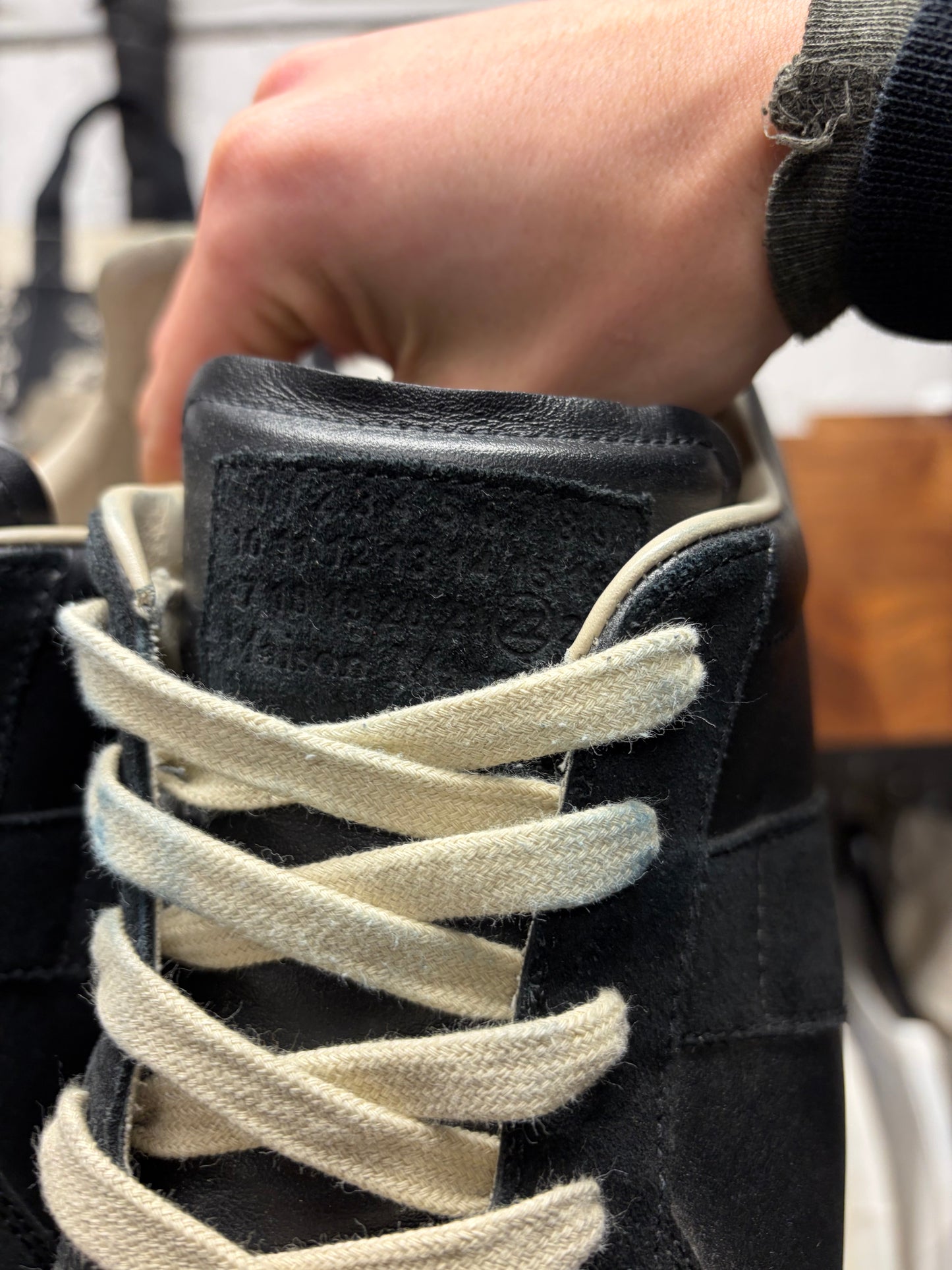 Maison Margiela ‘G.A.T.’ Black Suede/Gum Sole Low Top Sneakers