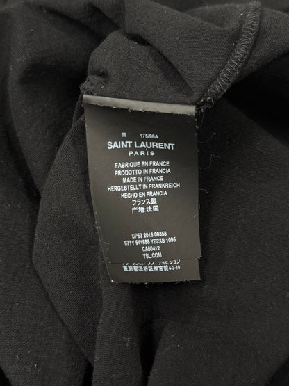 SS2018 Saint Laurent ‘Western’ Black Cropped Graphic T-Shirt