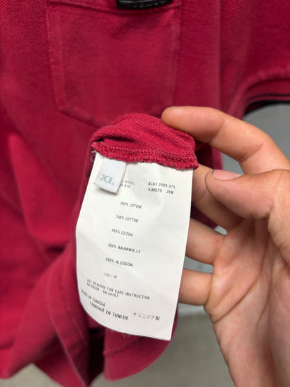 Prada Sport Logo Red/Black Striped Cotton Polo