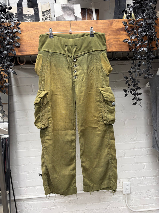 Kapital Sun-Faded Green Exposed Pocket Cargo Pants