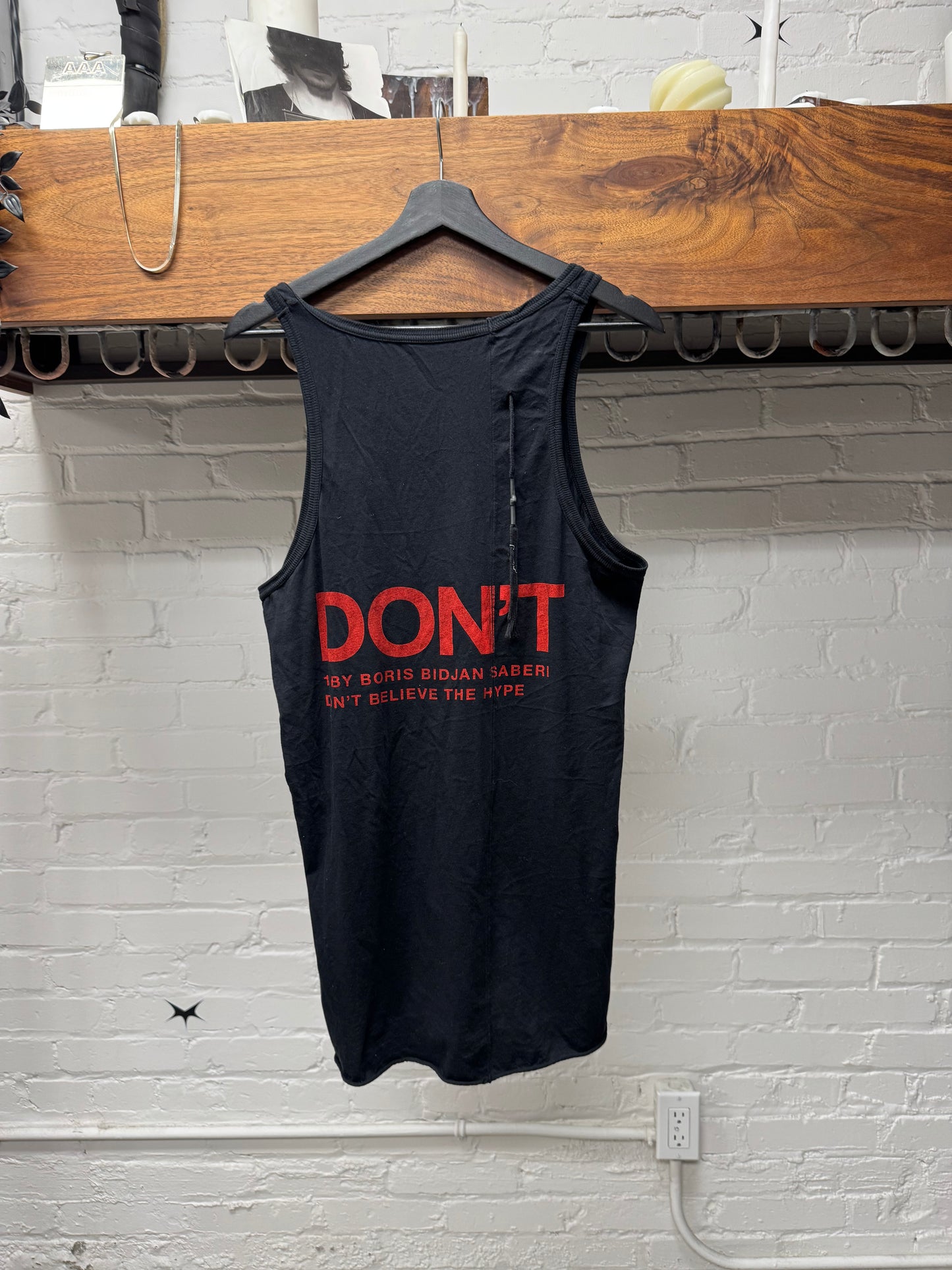 Boris Bidjan Saberi ‘DON’T’ Black/Red Slogan Tank Top