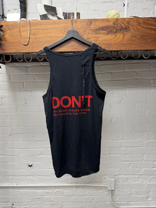 Boris Bidjan Saberi ‘DON’T’ Black/Red Slogan Tank Top