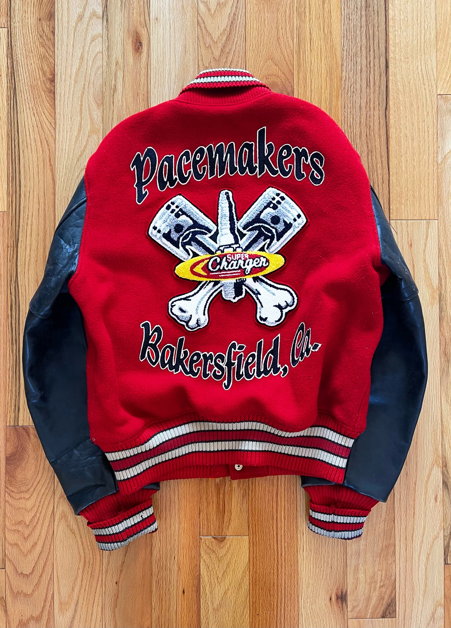 Style Eyes ‘Pacemaker Automobiles’ 32 Ounce Leather Varsity Jacket