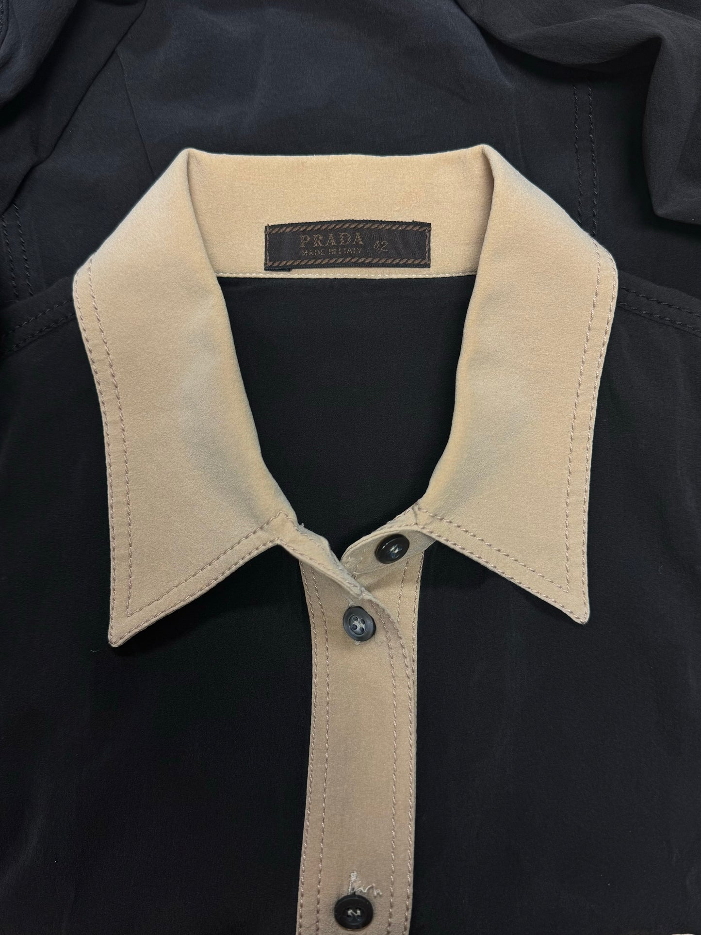 Prada Brown/Tan Button Down Shirt