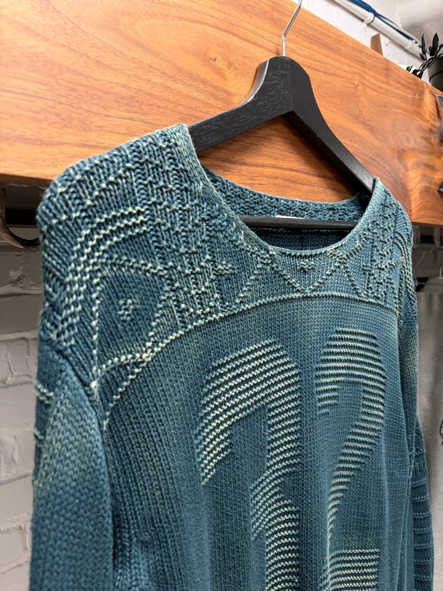 Kapital Sun Faded Blue/Yellow ‘Jersey’ Knit Sweater