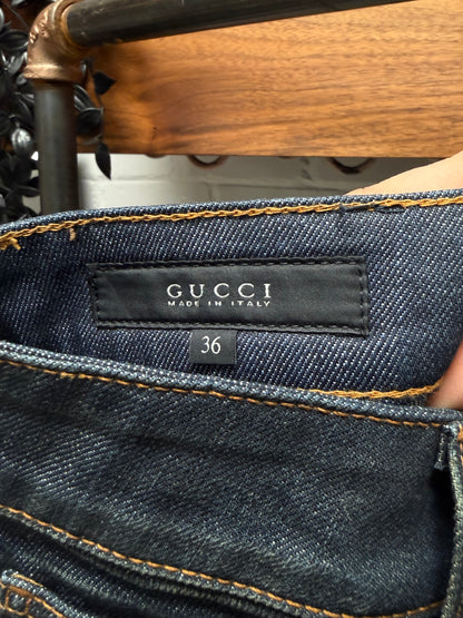 AW2013 Gucci ‘70s Cut’ Raw Blue Denim Flared Cut Jeans