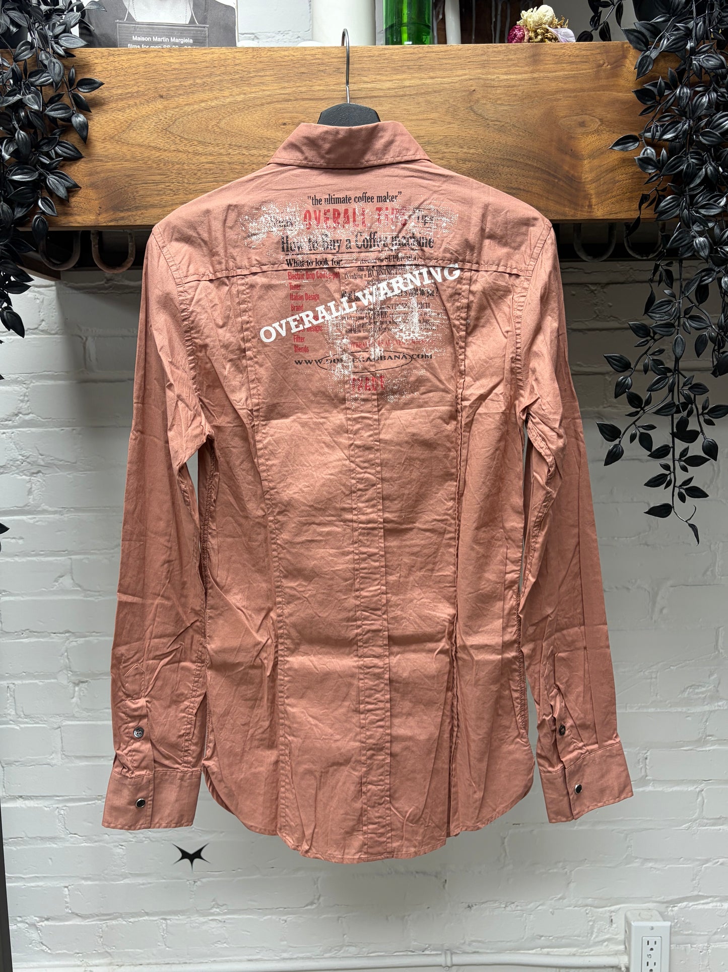 Dolce & Gabbana ‘Vintage Advertisement’ Clay Button Up Shirt