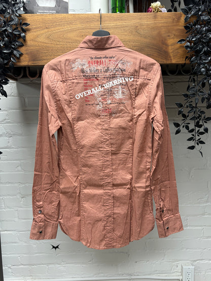 Dolce & Gabbana ‘Vintage Advertisement’ Clay Button Up Shirt