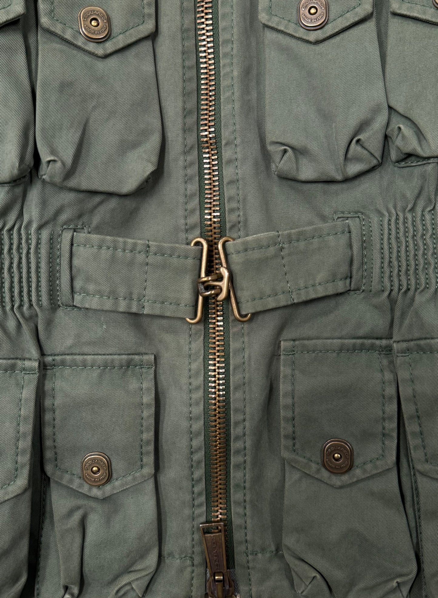 Dsquared2 Belt-Cinched Waist Military Cargo Jacket