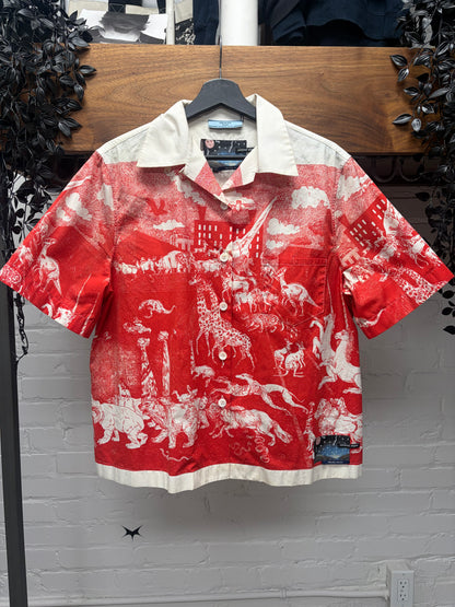 AW2016 Prada x Christophe Chemin ‘Survival Utopia’ Camp Collar Button Up Shirt