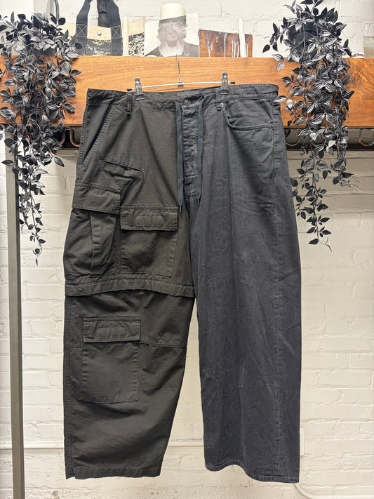 AW2024 Balenciaga ‘Cut Up’ Hybrid Ripstop/Denim Cargo Pants