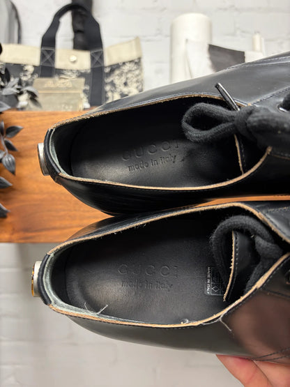 Gucci ‘Mystras’ Black Patent Leather Platform Sole Derbys
