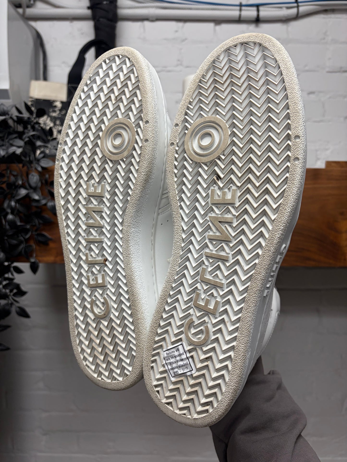 Celine ‘CT-01 Z Trainer’ Optic White Calfskin High Top Leather Sneakers