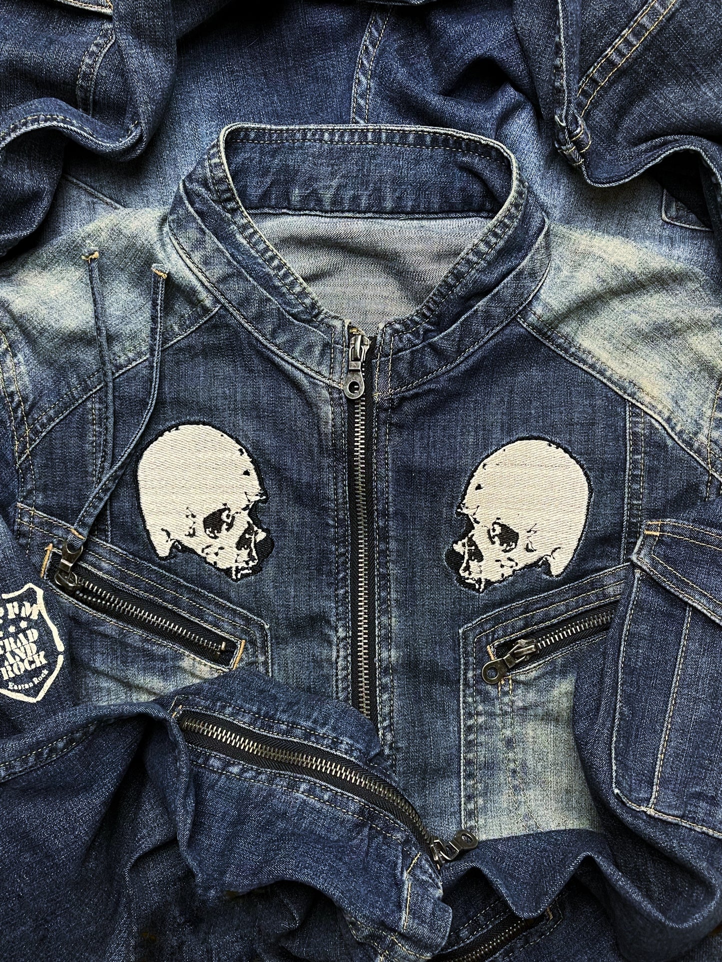 PPFM Denim Double Skull Boiler Suit